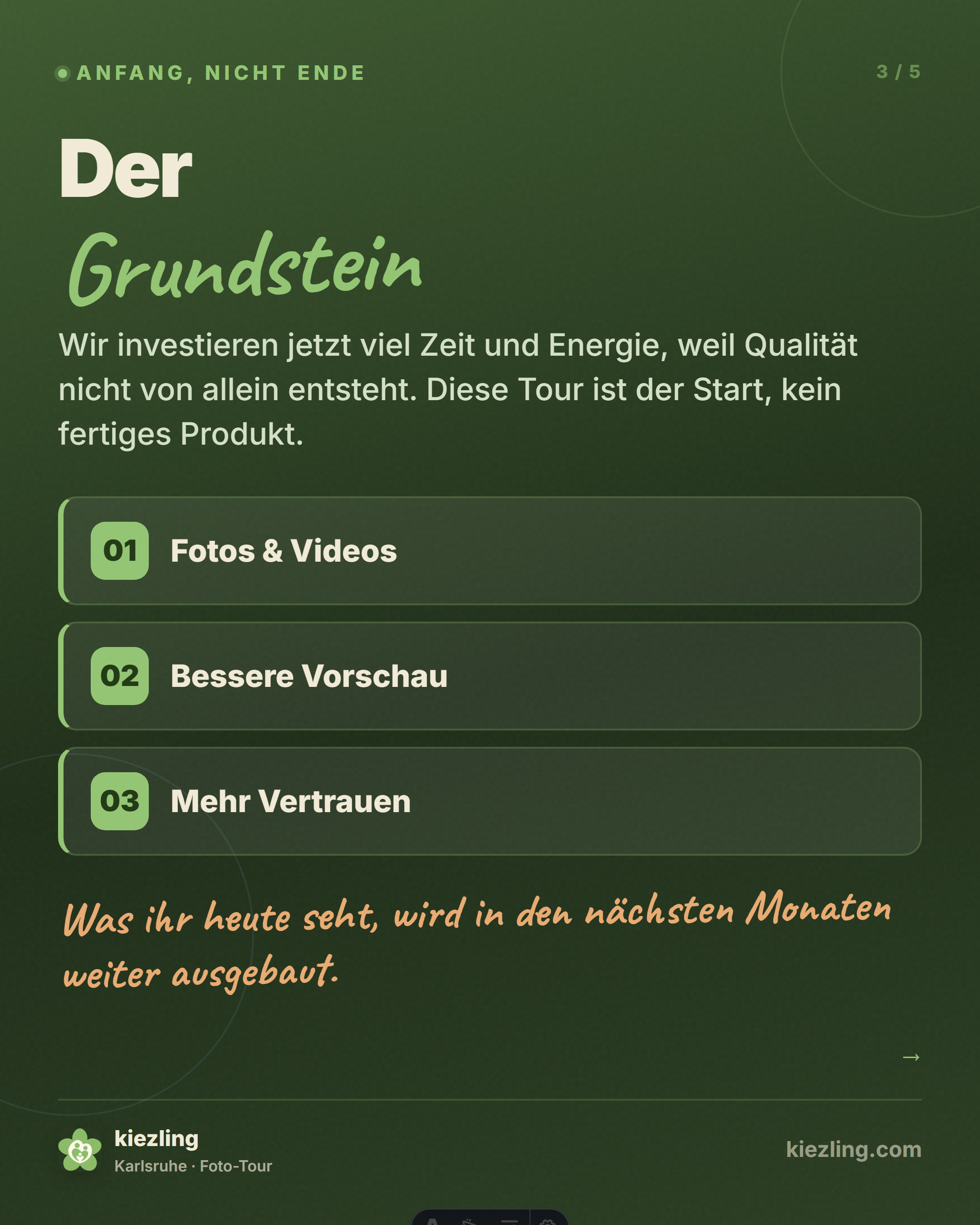 Slide 3: Grundstein
