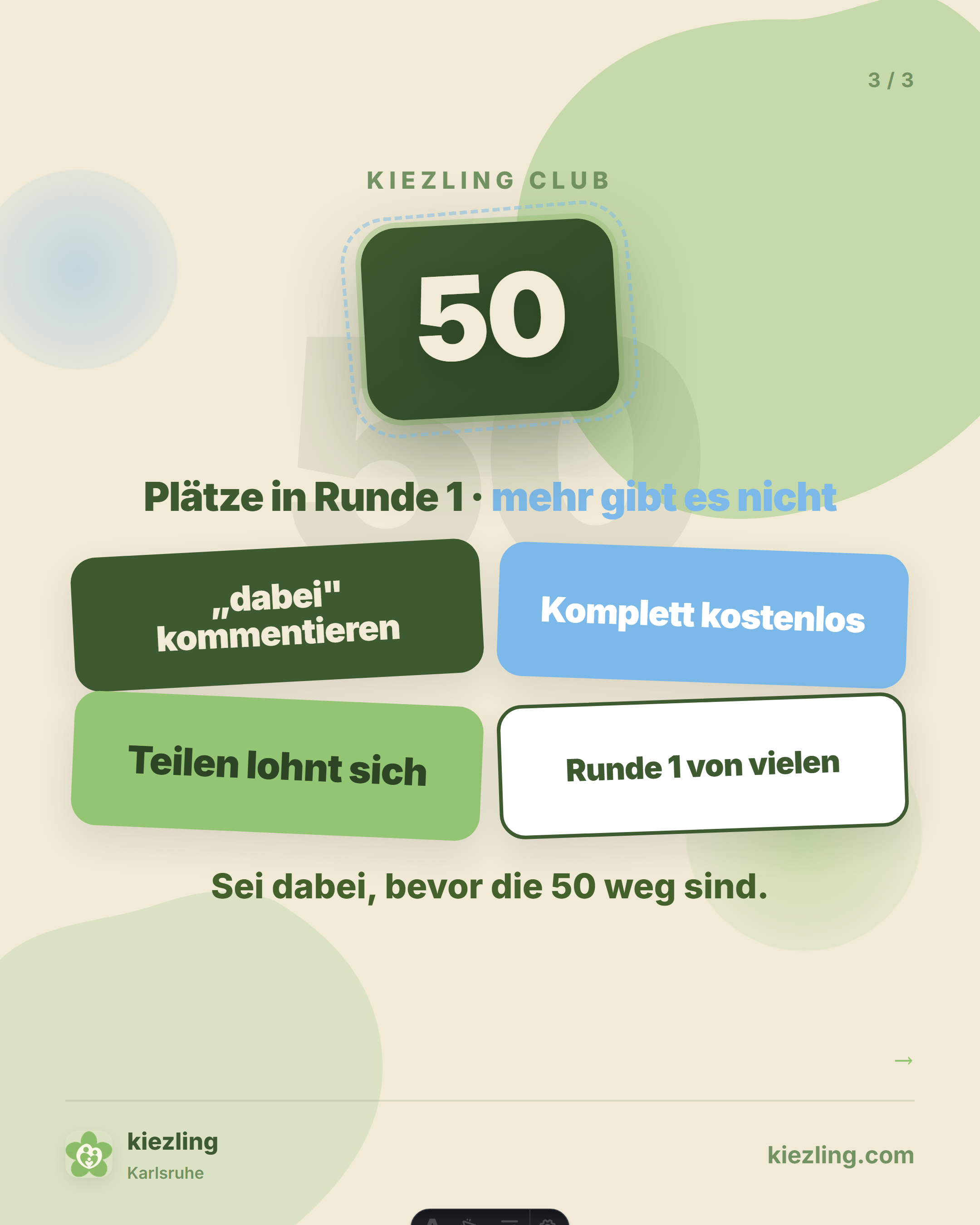 Slide 3: Nur 50 Plätze